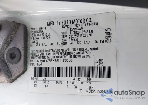 2014 Ford Transit Connect Xl из США, поврежденный, VIN NM0LS7EX6E1173560